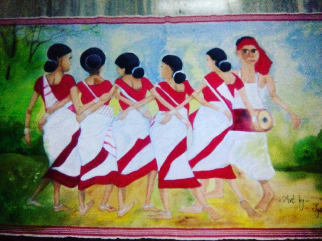 watercolor painting | tribal dance -sarhul | step by step painting - YouTube