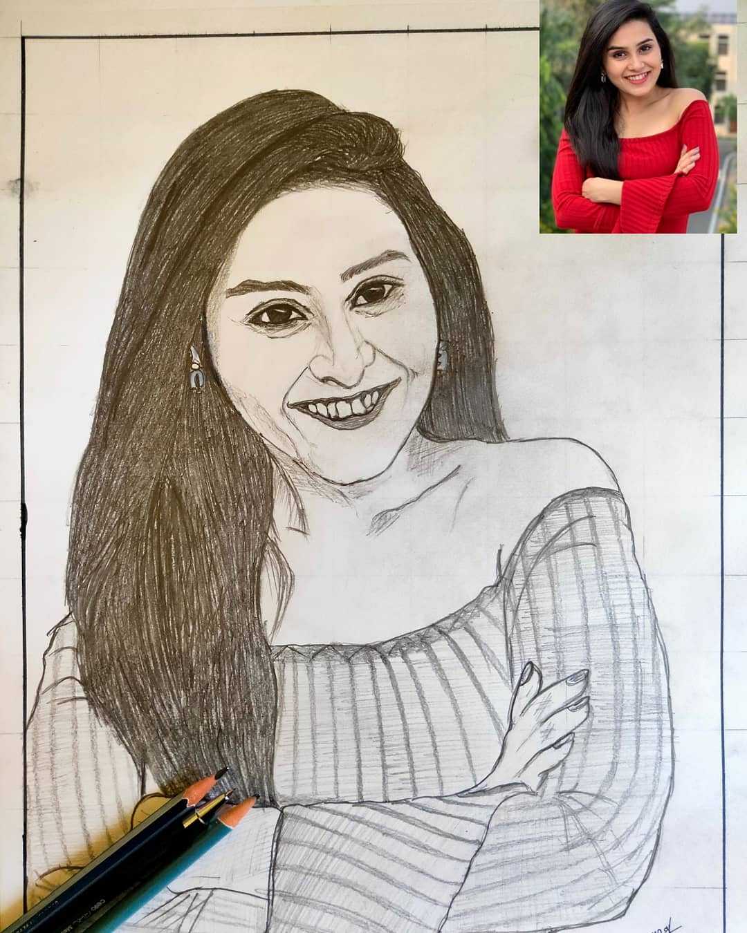 Ravi Teja  Indian Actress Anushka shetty pencil drawing