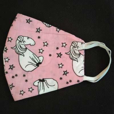 Horse/Star Printed Light Pink Face Mask Profile Picture