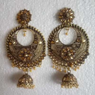 Oxidised Gold Plated Chand Bali Earring Profile Picture