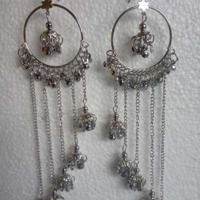 Silver Metal Bali Style Short & Long Drop Jhumka Earring Profile Picture