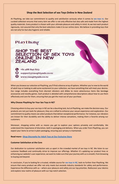 Find Your Perfect Match with New Zealand's Leading Sex Toy Collection | PDF