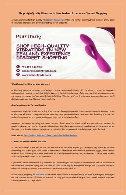 Discover Pleasure with Premium Vibrators Available in NZ | PDF