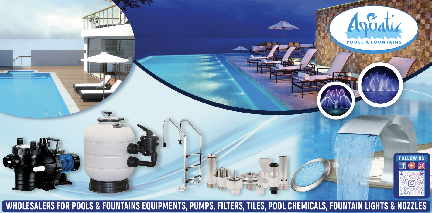 Swimming pools fountain Equipment Supplier & Accessories Oman